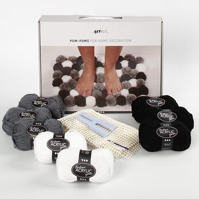 Creatief met Pom-poms grijs harmonie 1set