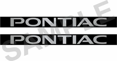 1970-1993 Pontiac Firebird doorhandle sticker zilver look - opdruk: PONTIAC