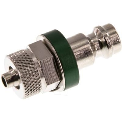 Vernikkeld Messing DN 5 Groen Luchtkoppeling Insteeknippel 4x6 mm Push-On - CLP5-N-BN-GRE-4