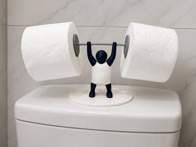 Skushy Strongman Toiletrolhouder 1 Stuk - WC Rolhouder - Staande Toiletpapier Houder - Grappige Sterke Man Badkamer Decoratie