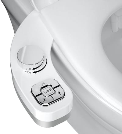 Bidet - Niet-elektrisch Zelfreinigend Bidet - Dubbel Mondstuk Voor- en Achterwas - Bidet met Knop - Zoetwater Bidet - Toiletbrilbevestiging - Duurzaam en Hygienisch - Milieu-vriendelijk - Gemakkelijk te Installeren - Wit