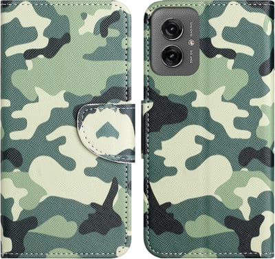 Coverup Hoesje - Geschikt voor Motorola Moto G55 Hoesje - Coverup Book Case - Camouflage