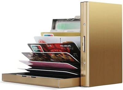 Anti RFID Pasjeshouder Voor 6 Pasjes I Creditcardhouder I Pasjes HouderI Wallet I Roestvrijstaal I Portemonnee I RVS I Brons