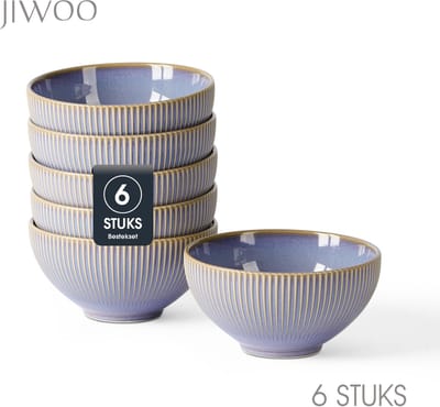 Set van 6 Kommen (Ø 11,7cm / 340ml) Ontbijtkommen, Mueslikom, Soepkom, serviesset 6 persoons, Geschikt voor restaurants, hotels, banketten, familiefeesten, en picknicks, Magnetron-vaatwasserbestendig, Keramiek