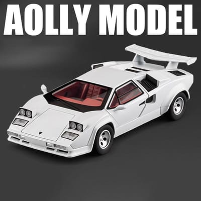 1:24 Countach Lp5000S Legering Sportwagen Model Diecasts Metaal Raceauto Voertuigen Model Geluid Licht Simulatie Kinderspeelgoed Cadeau white