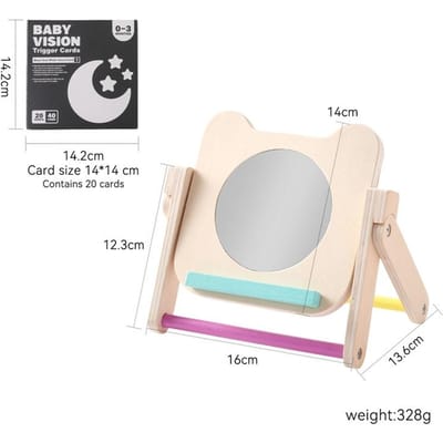 Baby Montessori Spiegel Puzzel Druktebord Houten Speelgoed Kinderen Vroeg Educatief Sensorisch Speelgoed Voor Peuters Kleuterschool Lesmateriaal white