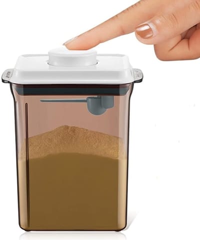 Dailygoods- Melkpoederdispenser 2.3L - Voedselcontainer - Luchtdicht - BPA-vrij - Kunststof/Glas - Vochtbestendig design