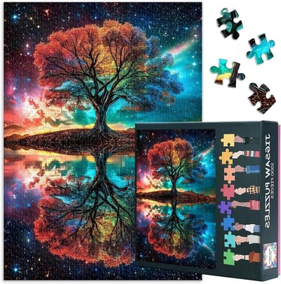 1000-delige Puzzel - Kunstpuzzel Legpuzzel - Ontspanning Thuis - Gedetailleerd Kunstwerk - 70 x 50 cm - Boomkleuren