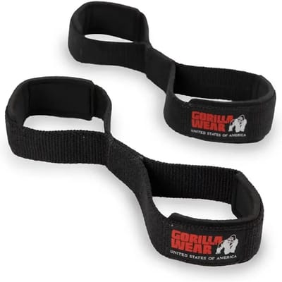 Gorilla Wear Figure 8 Lifting Straps - Zwart - S/M