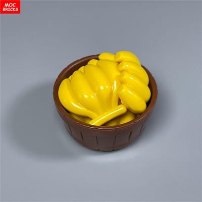 MIJN EIGEN CREATIE Blokken Groente Voedsel Fruit Bouwstenen Stad Toevoegingen Druif Ananas Doos Boerderij Scène Speelgoed Vrienden Kinderen Speelgoed yellow