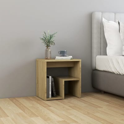 vidaXL - Nachtkastje - 40x30x40 - cm - bewerkt - hout - sonoma - eikenkleurig