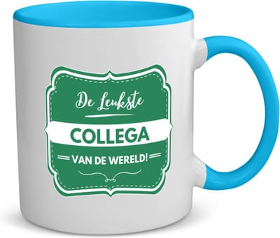 Akyol - de leukste collega van de wereld koffiemok - theemok - blauw - Collega - iemand die een collega is - leukste ooit - werk - collega - verjaardagscadeau - kado - gift - geschenk - afscheidscadeau - welkomscadeau - verrassing - 350 ML inhoud
