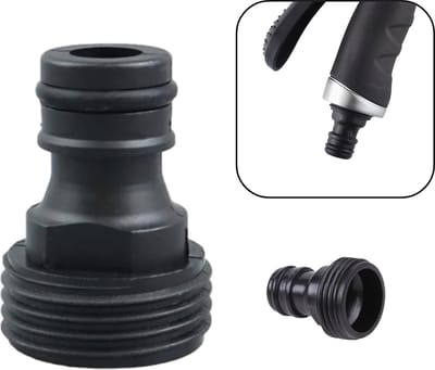 PD kraanstuk - Slangkoppeling - Insteeknippel met buitendraad 3/4 inch - Zwart