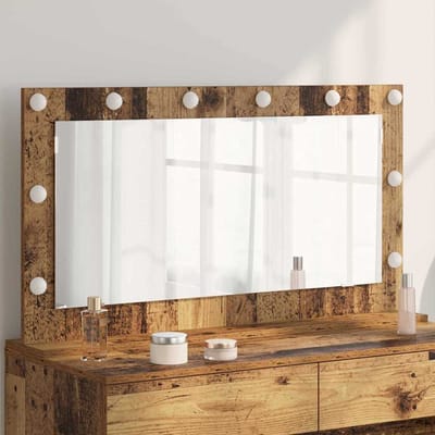 vidaXL - Make-up - Spiegel - Oudhout - 100 - x - 55 - x - 18 - cm - Rechthoekig