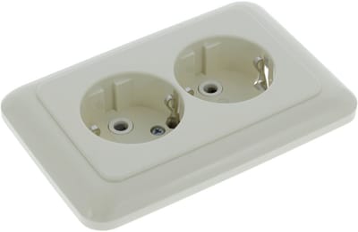 BUSCH-JAEGER SI Inbouw wandcontactdoos (wcd) RA 2-voudig RA vlak model crème