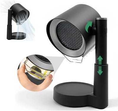 Draagbare Afzuigkap - Tafelafzuigkap - 20W Energiezuinig - 24V Veiligheidsspanning - Recirculatie met 3 Snelheden - Ideaal voor Gourmet & Fondue - Zwart