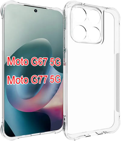 MobyDefend Hoesje - Geschikt voor Motorola Moto G67 / G77 / G87 - Transparante Shockproof TPU Backcover - Verstevigde Hoeken - Volledig Doorzichtig