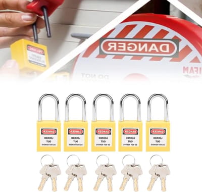 Veiligheidssloten Set van 5 - Lockout Tagout Sloten met 2 Sleutels per Slot, Isolatie Nylon PA Staal voor Kernenergie en Transport
