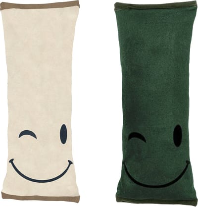 Combiset Groen en Beige - Gordelhoes Kind - Gordelkussen - Gordel Beschermer - Autogordel beschermer - Slaapkussen Auto - Gordelhoes Auto - Nekkussen Kind - Gordelhoezen