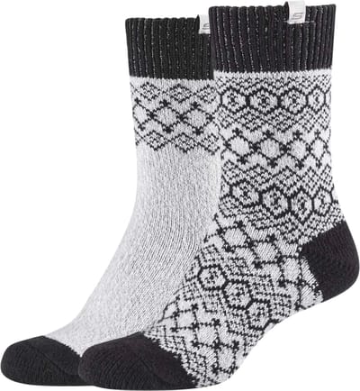 Skechers Casual Cozy Jacquard 2PPK Socks SK41047-9202, Vrouwen, Grijs, Sokken, maat: 35-38