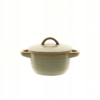 MPLCo - Ombres Mini Casserole - Ovenschaal met Deksel - Ovenbestendig Bakvorm met Handvatten - Vaatwasser & Magnetron Bestendig - Kleine Stoofpot - Keramiek - Mini Ovenschaal - 150ml - Lichtbruin