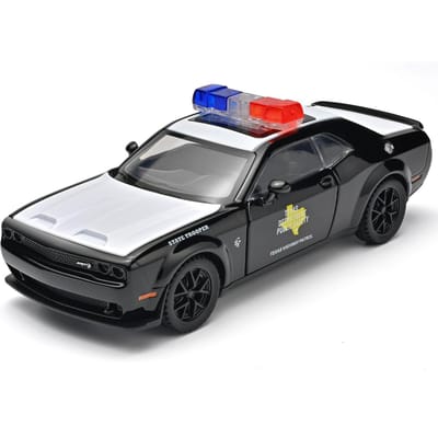 1:32 Hellcat Politieauto Model Speelgoed Metaal Die-Cast Pull Back Geluid Licht Deuren Openen Voertuig Voor Verjaardagscadeaus