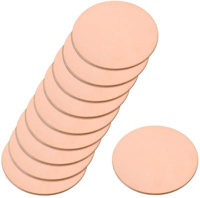 Koperen Plaatjes - Ronde Metaal Schijven - Handwerk & Reparatie - Zuiver Koper Materiaal - 3 cm x 0.05 cm