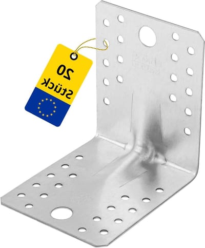 Haakse Connector - Houtverbinder Hoek - Houtverbindingen Maken - Zware Belasting Ontwerp - 105 x 105 mm - Zilver