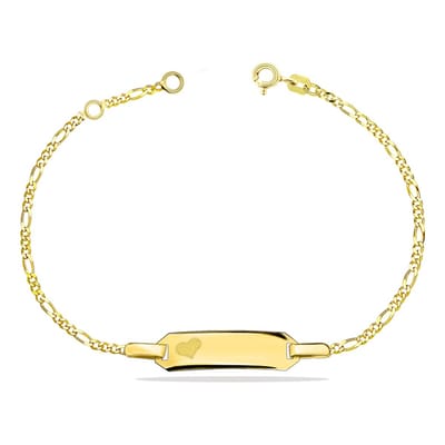 Juwelier Zwartevalk 9 karaat kinderarmband met graveer plaat 13.177/10,5-12,5cm