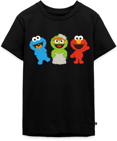 Sesamstraat Baby Koekiemonster Oscar & Elmo Premium T-Shirt Tiener