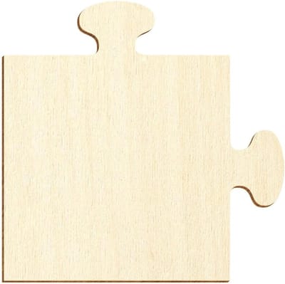 Houten Puzzelstuk - Legpuzzel Onderdeel Knutsel Hout - Decoratie Maken - Gelaserd Multiplex - 15 x 15 cm - Natuurlijk Hout