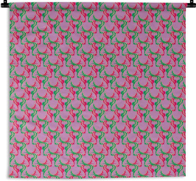 Wandkleed - Wanddoek - Hert - Patroon - Paars - 180x180 cm - Wandtapijt