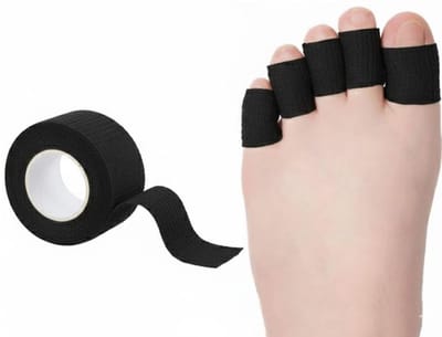 Sporttape voor vingers en tenen - sport tape - vinger spalk - vinger brace - teen beschermer - anti blaren - 1 rol Zwart