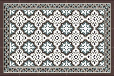 4x Homeplace Set Placemats 'Faro Brown Retro Floor Tile Style' Non Slip For Dining Room - Kitchen Table Decor, 45 x 30 cm