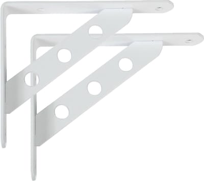 AMIG Plankdrager/steun Heavy Support - 2x - metaal - wit - H250 x B195 mm - Tot 330 kg - boekenplank steunen