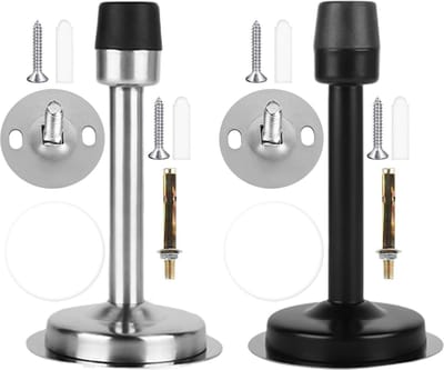 Deurstoppers Set - Deur Bumpers - Bescherming Muur - Inclusief Montagemateriaal - 16 Stuks - Zwart Zilver
