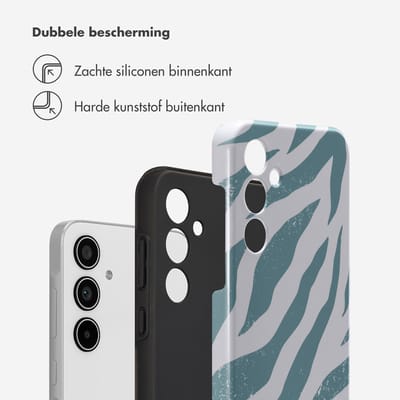 Selencia Hoesje - Geschikt voor Samsung Galaxy A35 - Backcover - Colorful Zebra Pine Blue
