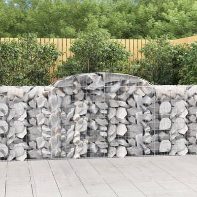 vidaXL - Schanskorven - 3 - st - gewelfd - 300x50x100/120 - cm - ijzer