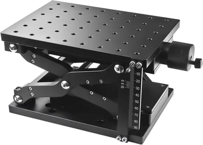 Handmatige Hef Platform - Positionering Tafel - Precisie Positionering - Z-As Verstelling - 60mm Slag - Zilver