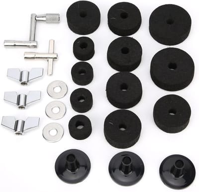 Cimbalen Beschermset - Drum Accessoires - Bekken Beschermen - Hoogwaardig Vilt - 23 Delig - Grijs Zwart