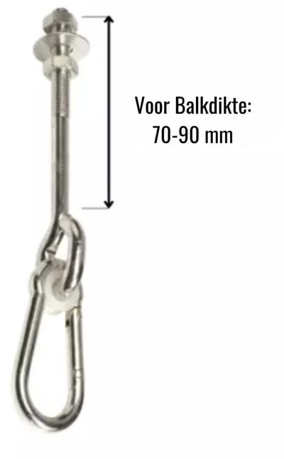 Schommelhaak met Karabijnhaak M12 100mm (1 stuk)