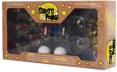 Drankspel Shot Pong – Beer Pong Set met 12 Shotglazen (60 ml) + Ballen – Partyspel 32x16x6 cm