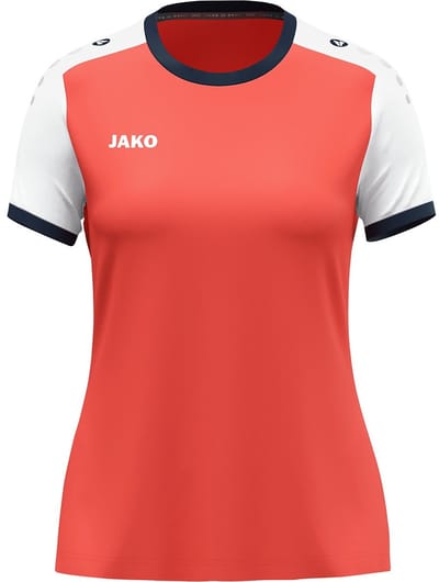 Jako Dynamic Shirt Korte Mouw Dames - Koraal / Wit / Marine | Maat: S