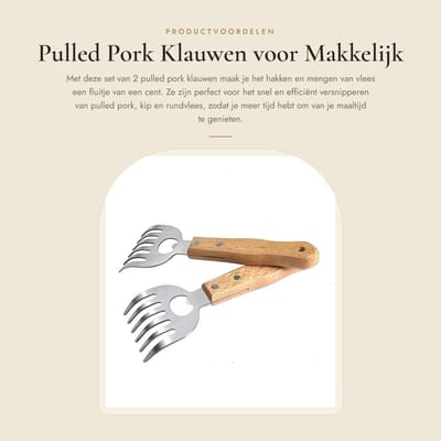 Dailygoods- Vleesklauwen 2 Stuks - Pulled Pork Klauwen - BBQ Vleesklauwen - Hakklemmen - Vlees Versnipperen - Comfortabel Gebruik - Vleesversnipperaar