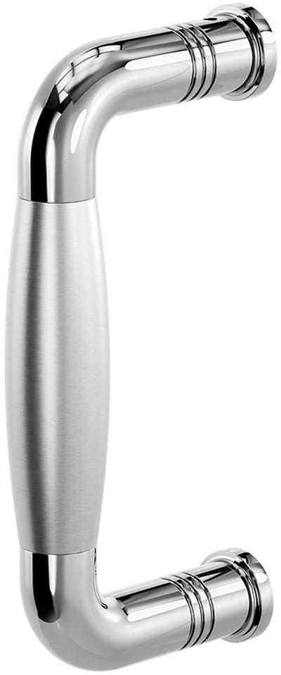 Deurgreep - RVS gepolijst - RVS - GPF - Binnendeur - GPF4916.49A RVS gepolijst/RVS geborsteld gebogen 130x60/114mm