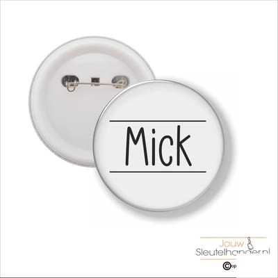 Button Met Speld 58 MM - Mick