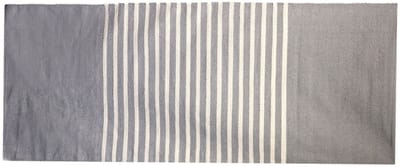 Ancient Wisdom - Vloerkleed - Indiaas katoenen vloerkleed 70x170cm - grijs - tapijt - vloerbedekking - decor - handgemaakt - textiel