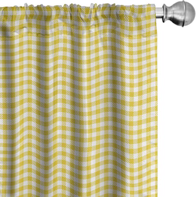 ABAKUHAUS Abstrakt Vorhänge – 2er-Set 75x245 cm – Gelb Weiß, Mikrofaser