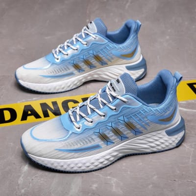 Herenschoenen Herfst Heren Ademende Schoenen Dunne Mesh Trend Zachte Zool Hardloopschoenen Sport Casual Papa Schoenen 44 blauw