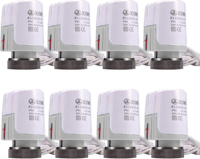 8 x Servomotoren voor Vloerverwarming, Thermische Aandrijving, Stroomloos, NC M30 x 1,5